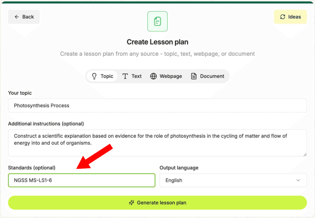 Simplified AI prompting in Edcafe AI