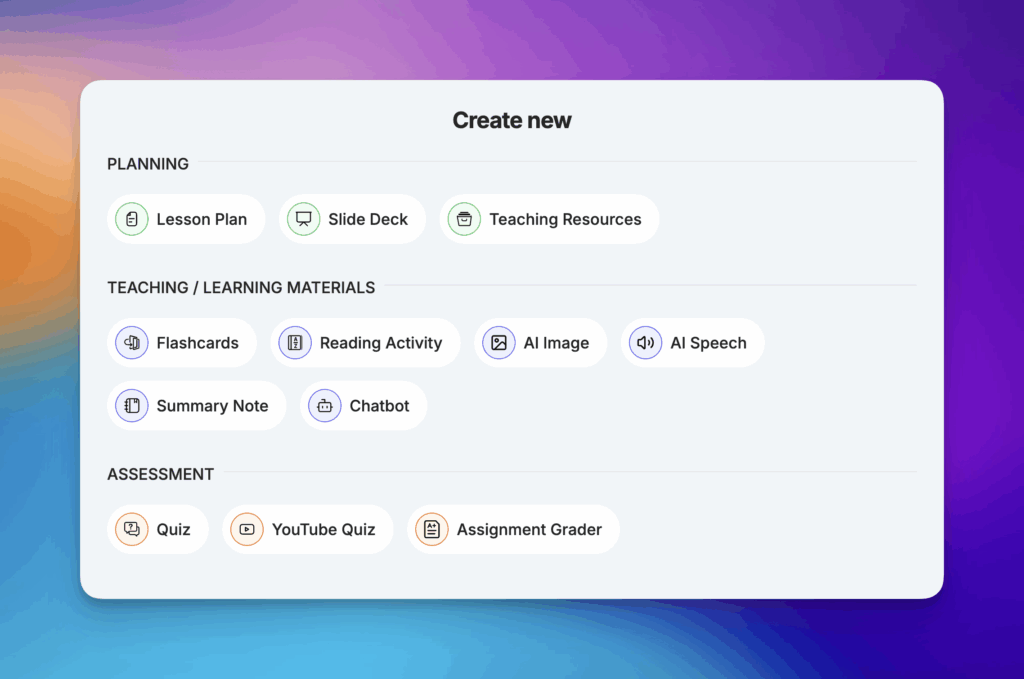 Edcafe AI teaching tools dashboard